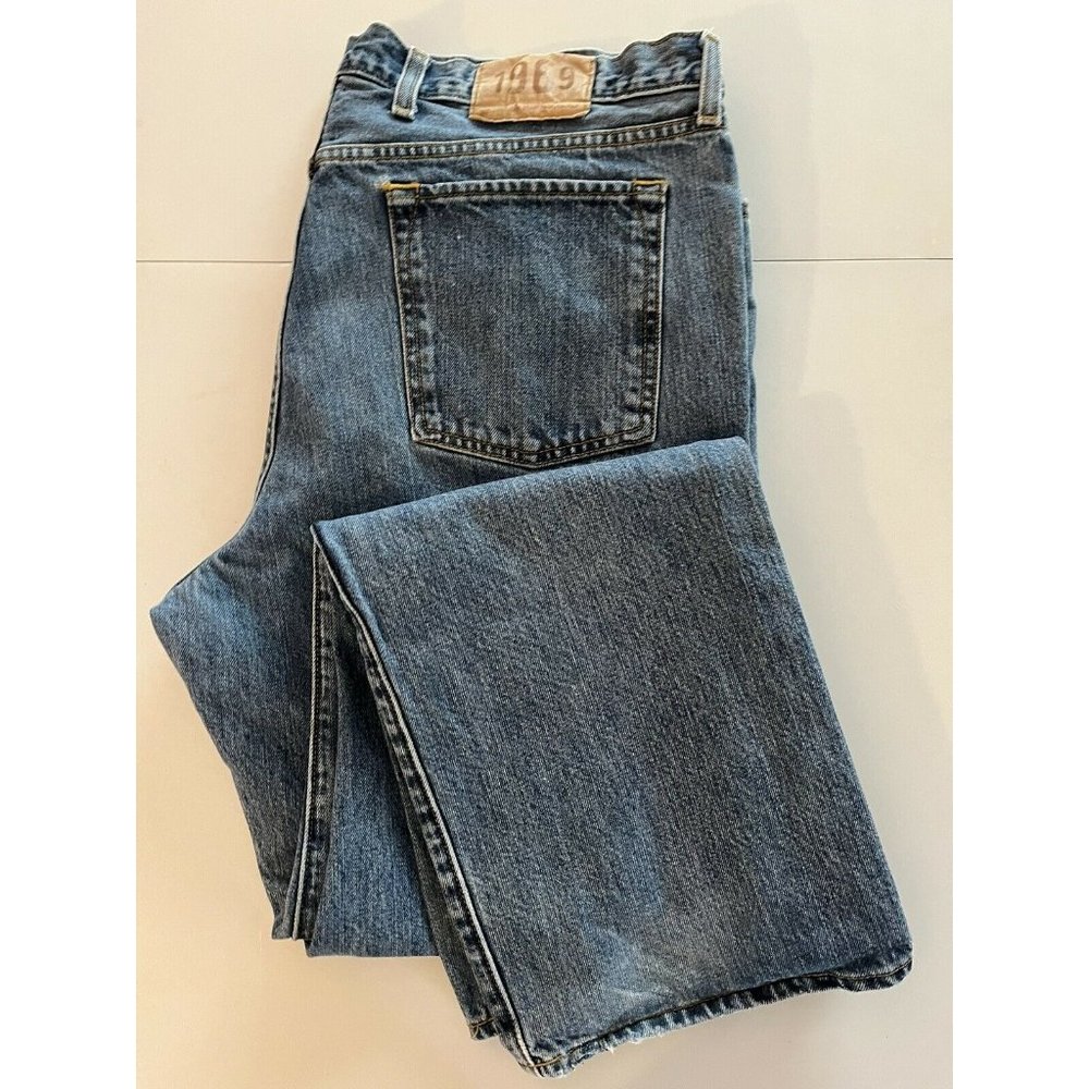 Gap, Easy Fit Straight High Rise, Mens Denim Blue Jeans, Size 40x34